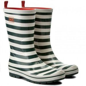 HH Helly Hansen Striped Rain Boots (Blue & White Size 6)